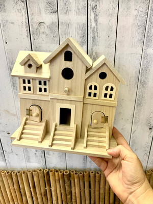 Wood Brownstone Birdhouse Painting DIY Craft Kit