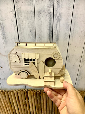 8.5” Wood Camper Birdhouse Painting DIY Craft Kit