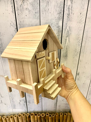 Wood Beach Birdhouse Painting DIY Craft Kit