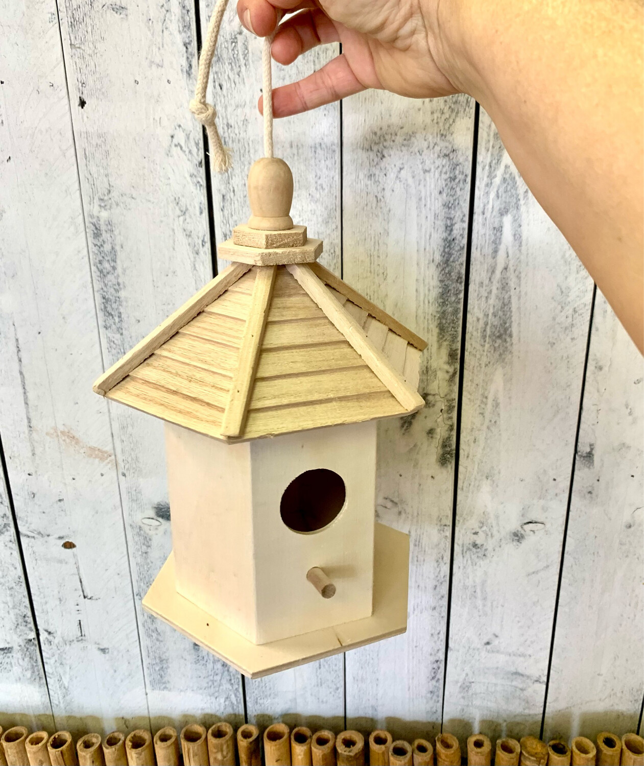 6.5” Wood Gazebo Birdhouse Painting DIY Craft Kit