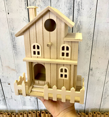 Wood Two-Story Cottage Birdhouse Painting Set - Craft Kit 
