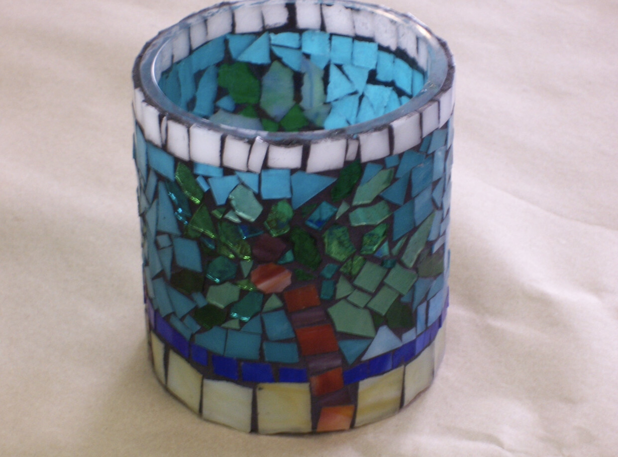Adult Art Class - Tuesday, March 28 2023 - 11:00 AM-12:30 PM - Mosaic Candle Holder Class