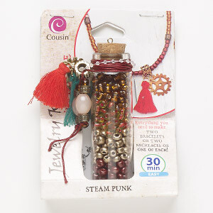 STEAMPUNK - Beginner’s Bead Kit - Make Your Own Necklace and Bracelet - DIY Jewelry Kit