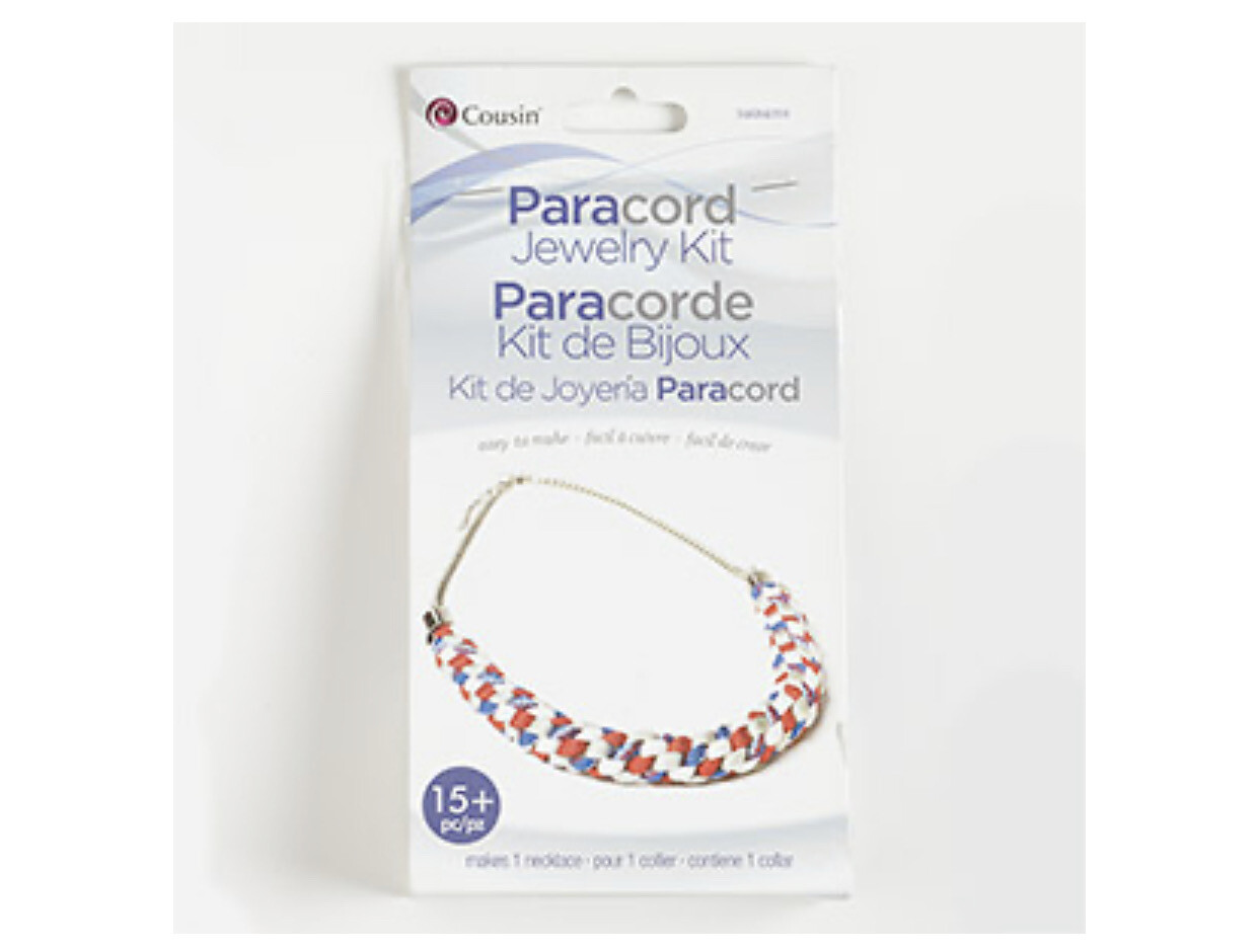 RED + BLUE - Paracord Necklace Kit - Make Your Own Necklace - DIY Jewelry Kit