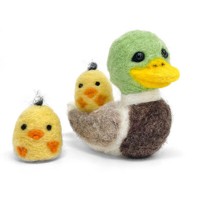 Duck + Ducklings Needle Felting Craft Kit For Adults