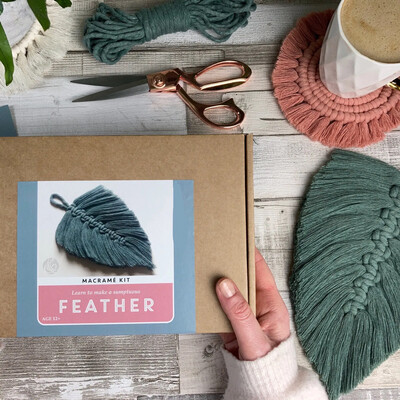 Macrame Kit - Green Feather - Make Your Own Boho Decoration