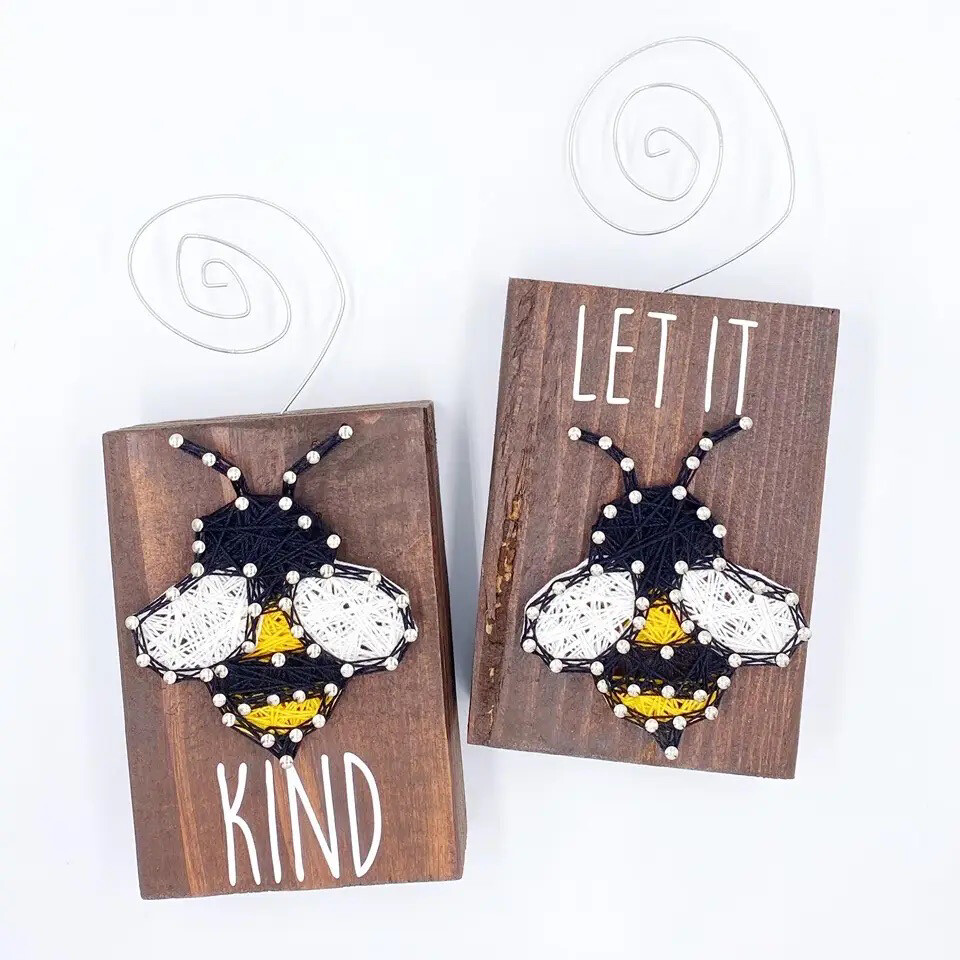 Bee String Art DIY Craft Kit For Kids + Adults - (makes 1)