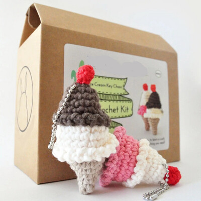 Ice Cream Keychain Crochet Kit
