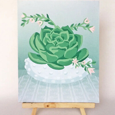 Succulent Paint by Number Kit