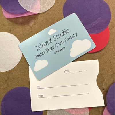 Physical Gift Cards $25 and Up - Redeem In The Studio Only
