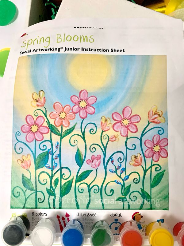 Spring Blooms KIDS Acrylic Paint On Canvas DIY Art Kit