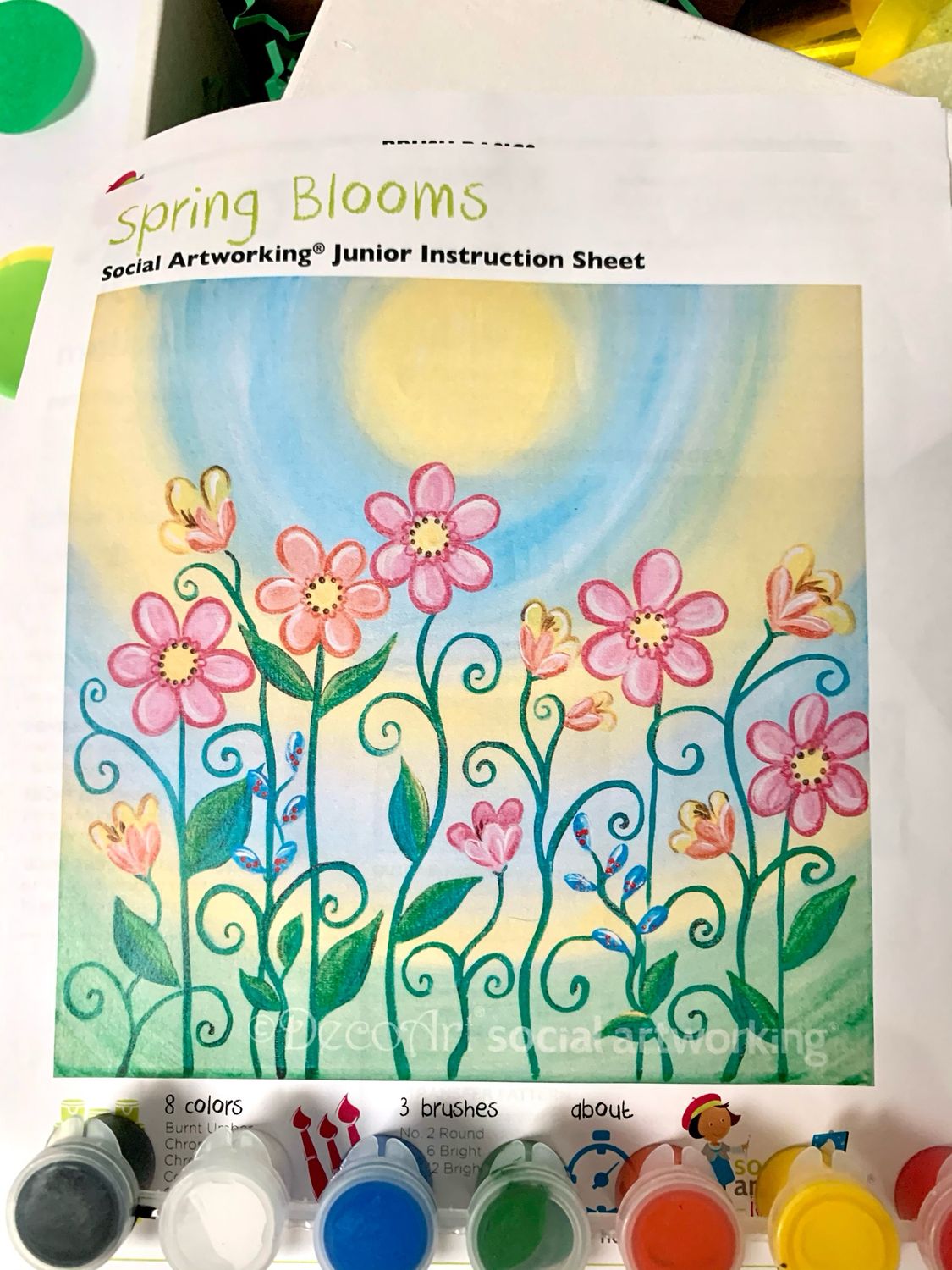 Spring Blooms KIDS Acrylic Paint On Canvas DIY Art Kit