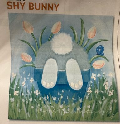 Shy Bunny KIDS Acrylic Paint On Canvas DIY Art Kit