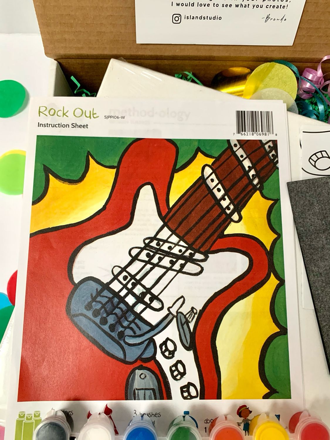Rock Out Guitar KIDS Acrylic Paint On Canvas DIY Art Kit
