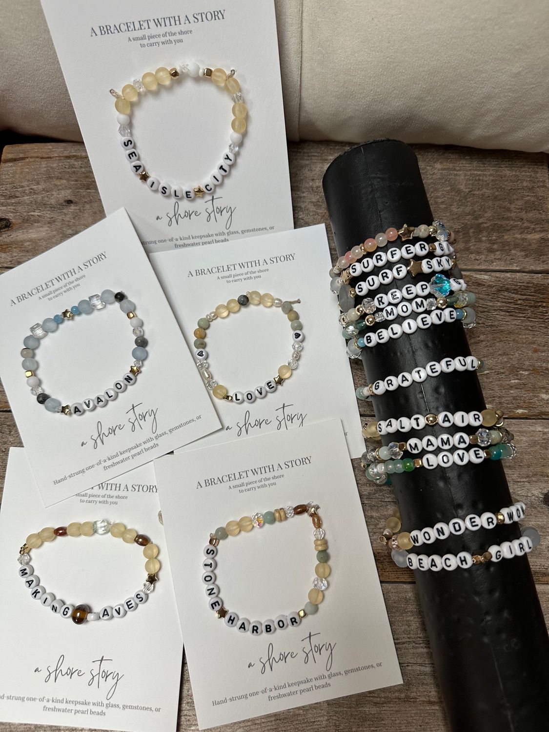 Shore Story Bracelet - Custom Word or Name (includes free gift pouch)