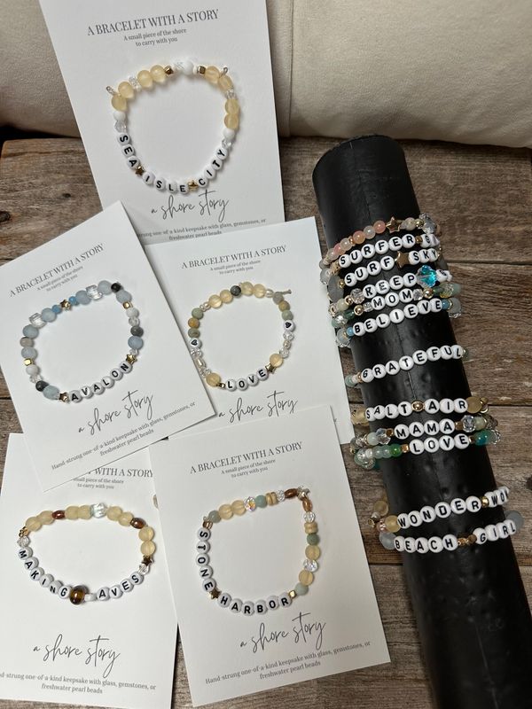 Shore Story Bracelet - Custom Word or Name (includes free gift pouch)
