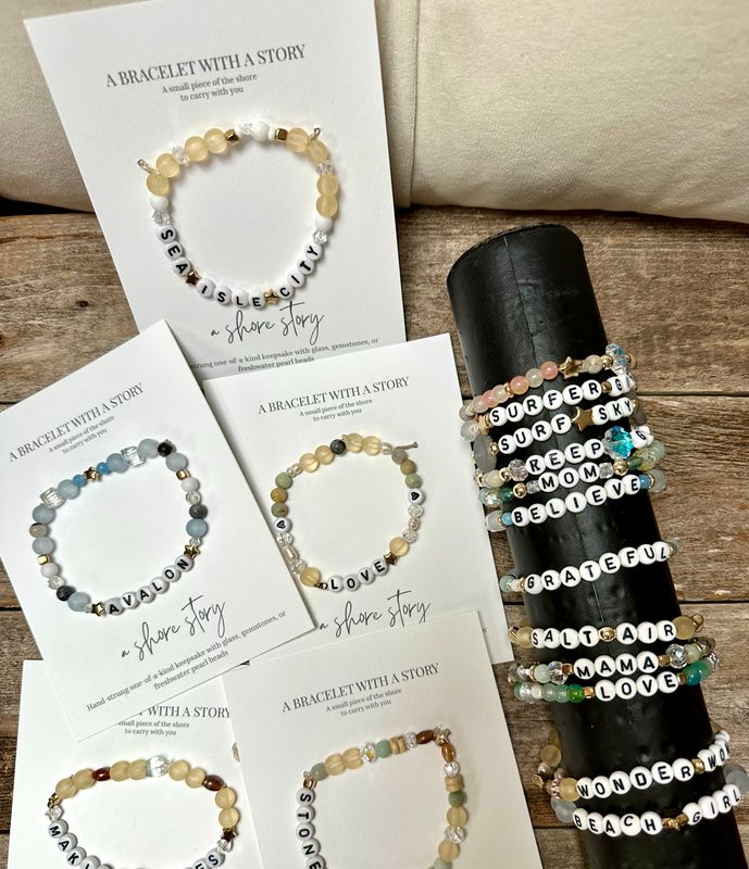 Shore Story Bracelet - Custom Word or Name (includes free gift pouch)