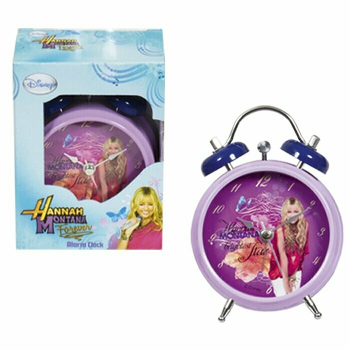 ​Metal alarm clock with the favorite heroine Hannah Montana.
Size 12cm.