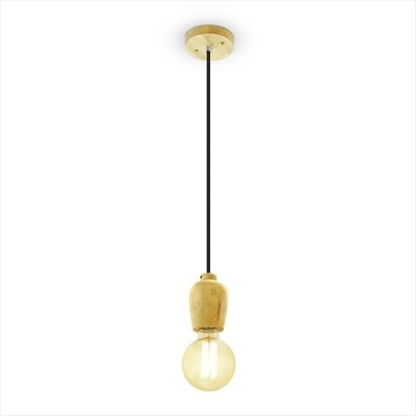 Pendant Lumber Wooden V-TAC with black Cable.