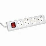 4-socket power strip with flexible cable 3X1.5 with 1.5M cable and white switch V.K Hellas electric.