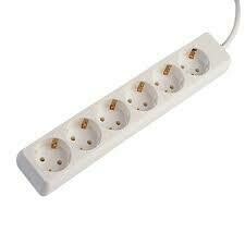 ​Multi-socket 6 positions with flexible cable 3X1-with 1.5M white color VK Hellas electric.