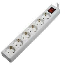 Multi-socket 6 positions with flexible cable 3X1.5 with 1.5M cable and white switch V.K Hellas electric.