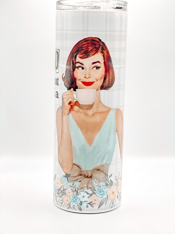 I pretend coffee helps - Retro Housewife Tumbler