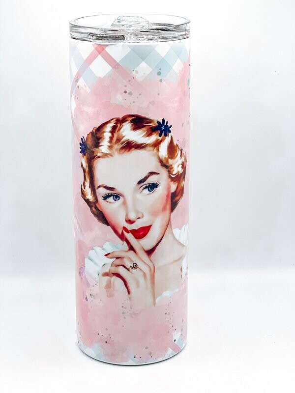 I'm sorry if you find my resting bitch face intimidating- Retro Housewife Tumbler