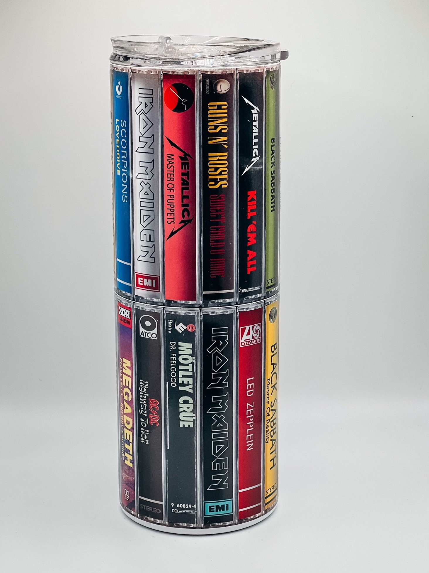 Nostalgic Rock / Heavy Metal Bands Cassette Tape Tumbler