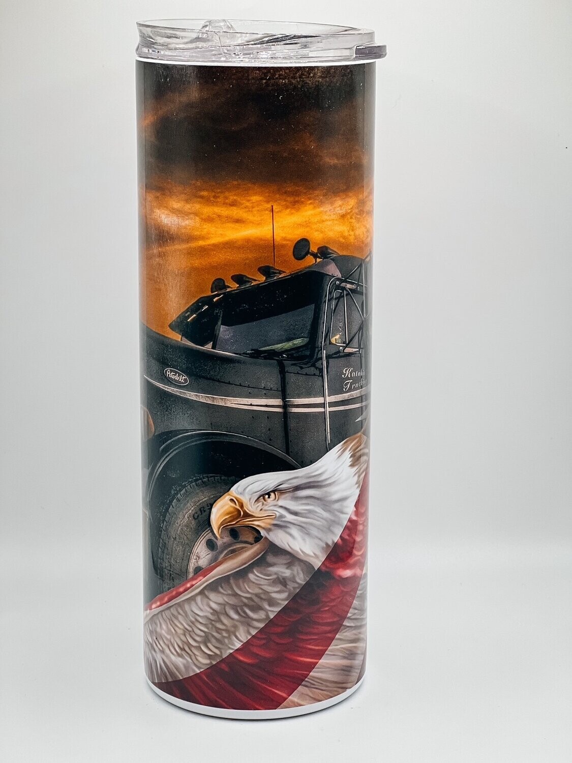 Trucker American flag Tumbler