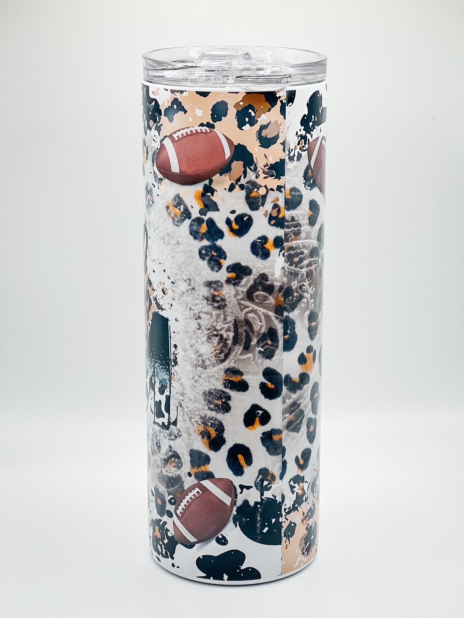 Football Mom Leopard Tumbler