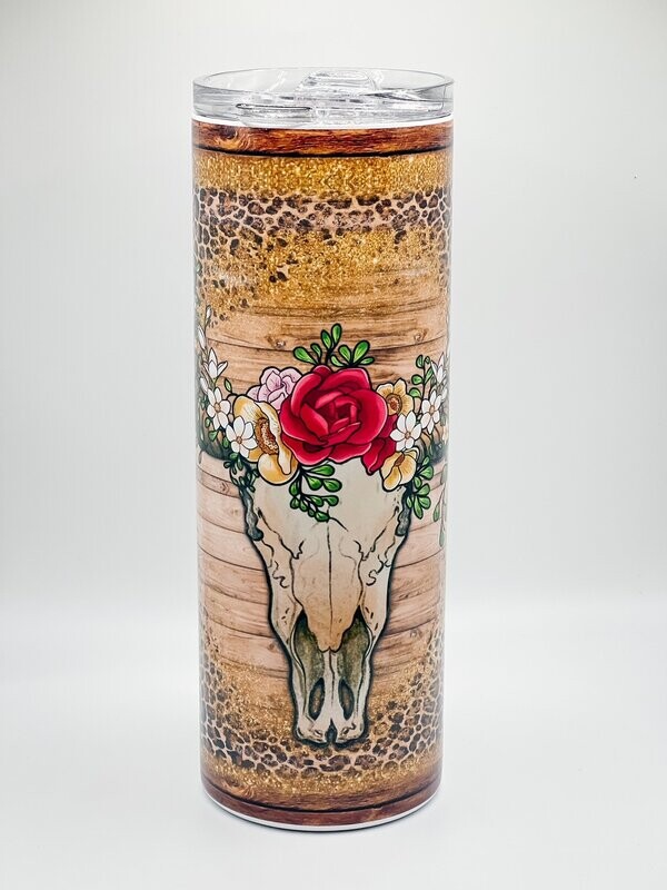 Rustic bull skull Tumbler
