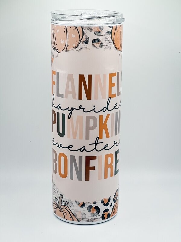 Flannels hayrides pumpkins sweaters bonfire Tumbler