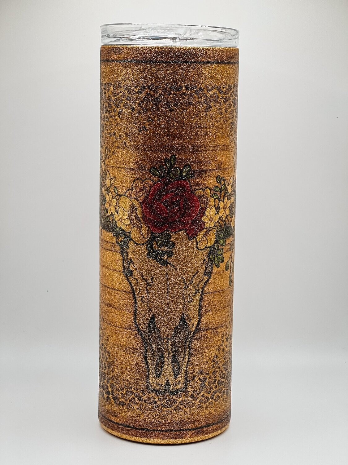 Rustic Bull Skull - Gold Glitter