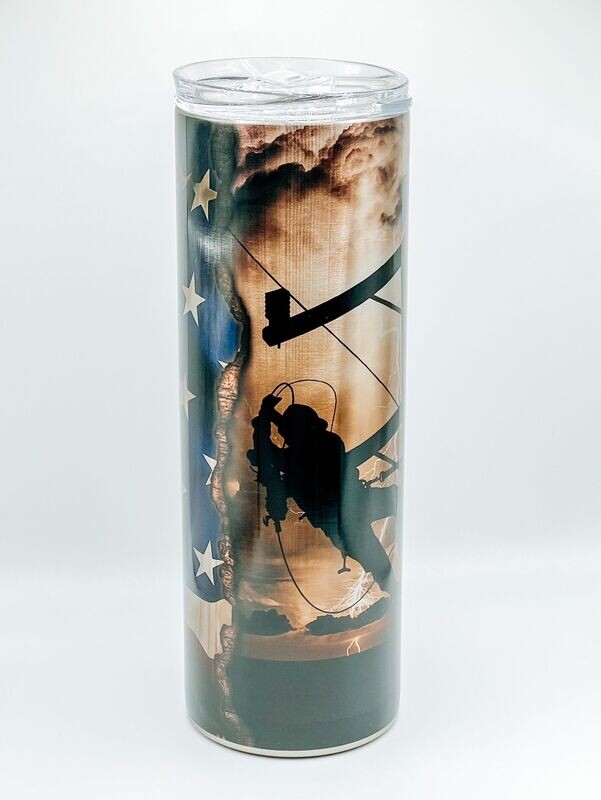 Lineman - American Flag Tumbler