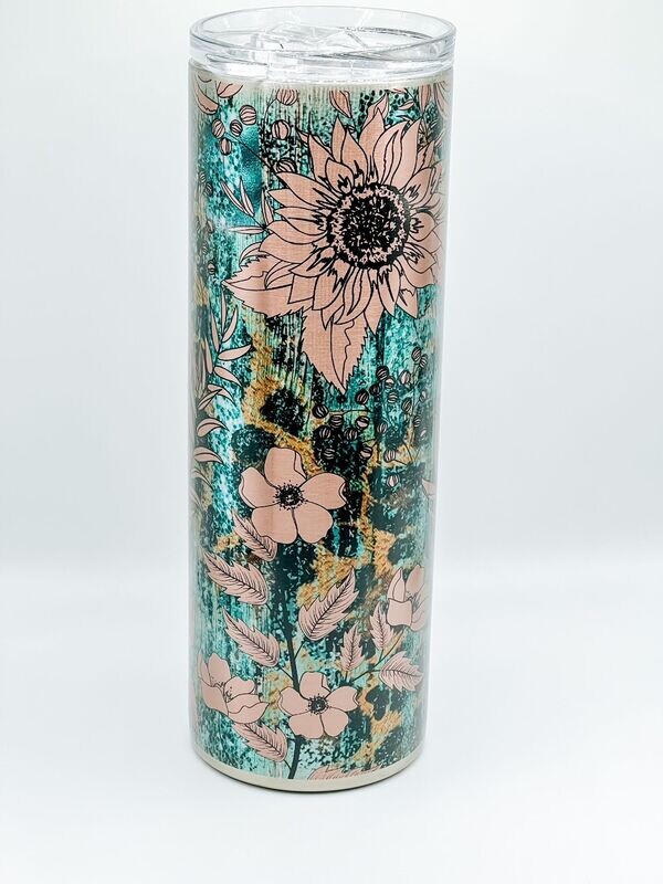 Pink Flowers Tumbler
