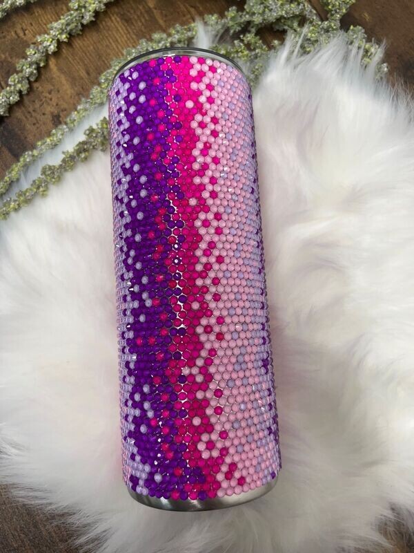 Neon Ombre Rhinestone Tumbler