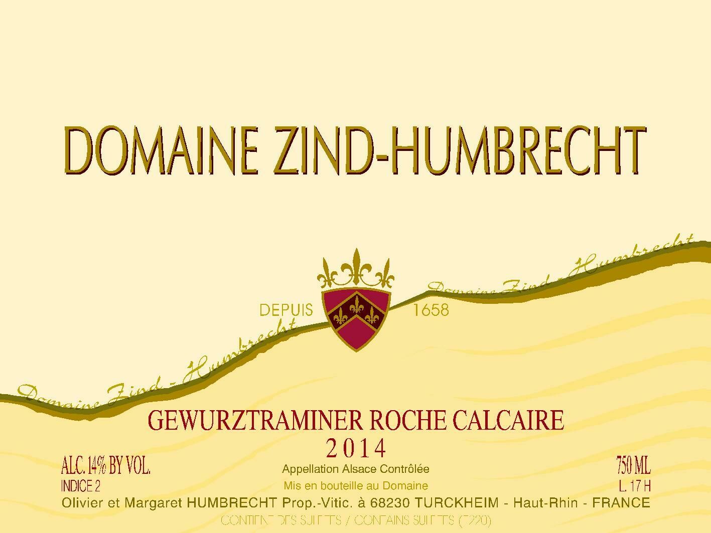 Gewürztraminer Roche Calcaire 2014 750ml