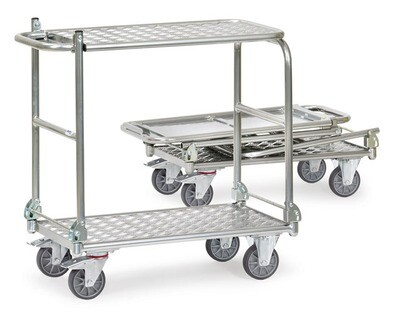Opklapbare wagen, Aluminium, 2 etges, 200 kg Opklapbare wagen, Aluminium, 2 etges, 200 kg