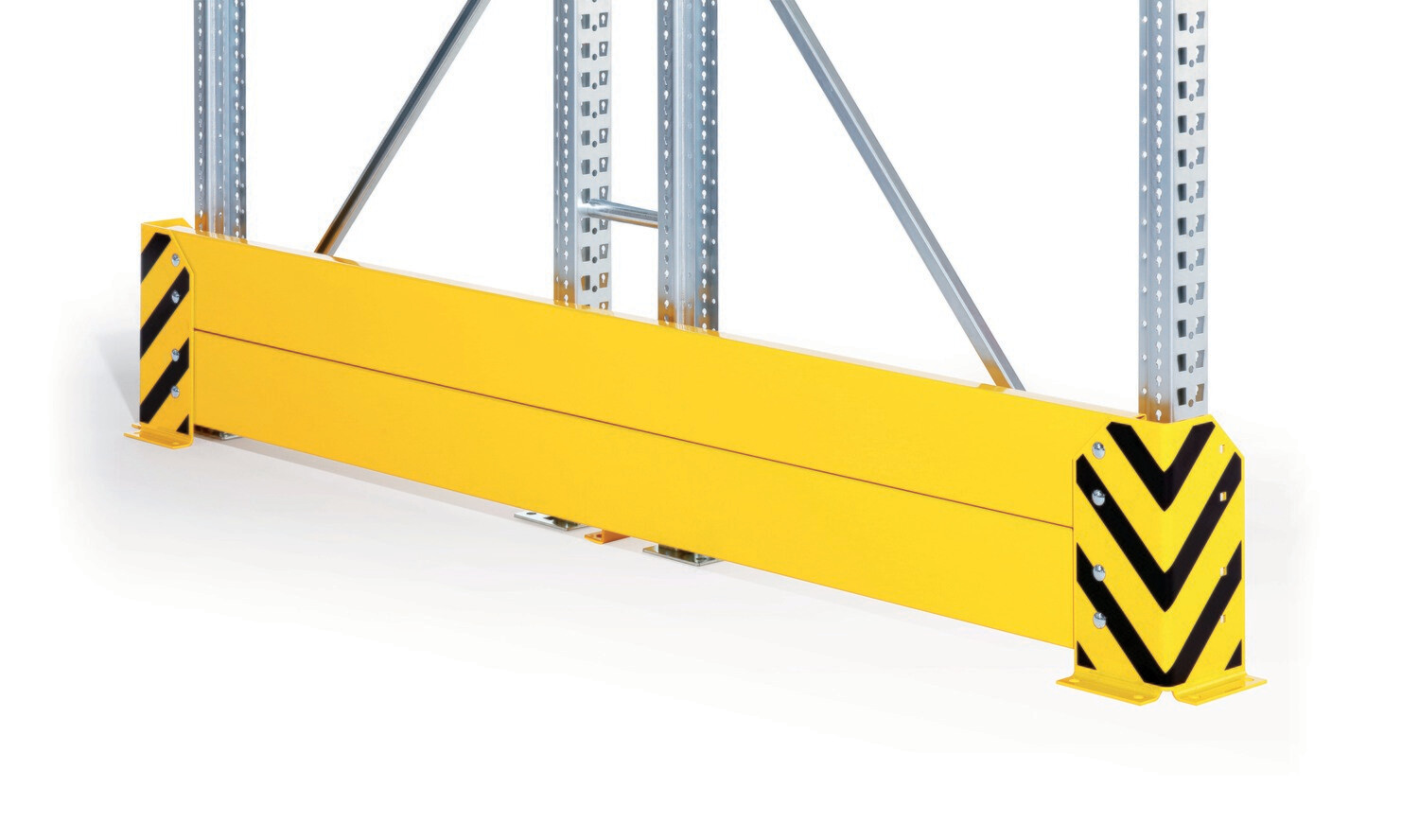 Aanrijdbeveiliging, staal, Wand, H400 x (2x) D800 mm, geel/zwart