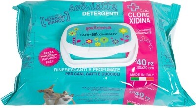 Pet cleansing wipes with chlorhexidine and white musk fragrance 12x Pet cleansing wipes with chlorhexidine and white musk fragrance 12x
