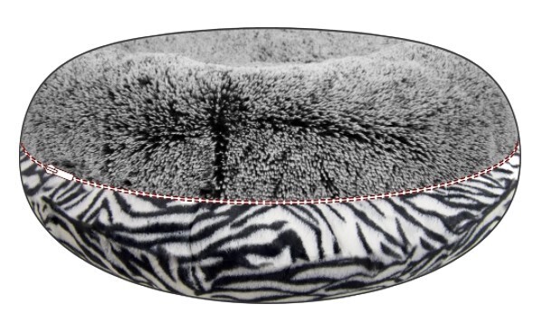 Bagel Bed - Last Pieces, Size: Zebra / Midnight Frost, Maat: XS 60cm