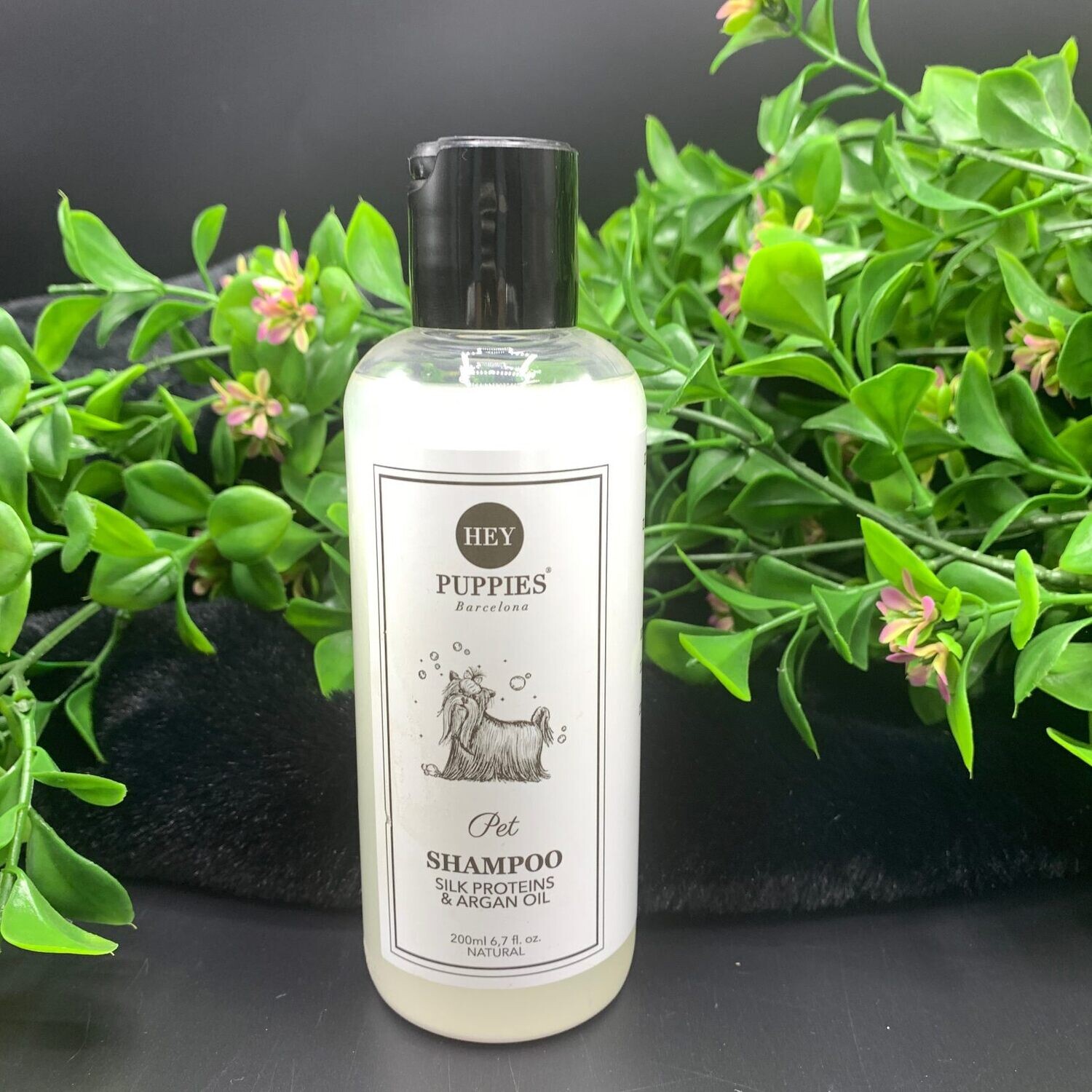 Natural shampoo with silk proteins and argan oil for dog - Stock
