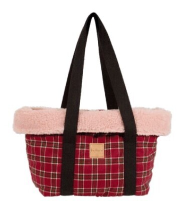 Marilyn Bag tartan pink + teddy cipria  - Stock