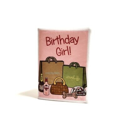 Pink shopping trip Birthday card