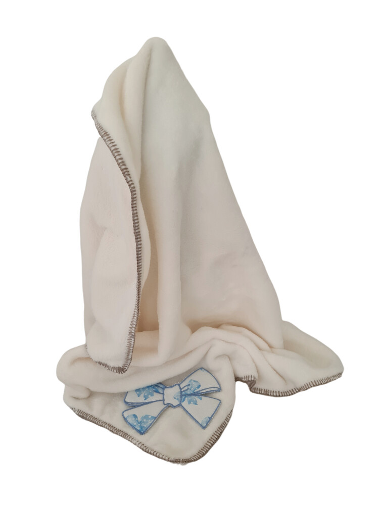 Blanket Bau Barù with bow Ecru