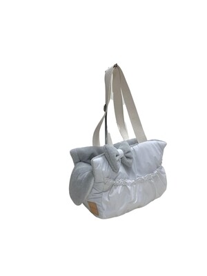 Coco Bag small Ivory bamboo grey S-32x16x27cm