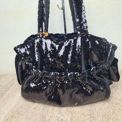 Coco Bag black paillettes + Black 32x16x27cm - Stock