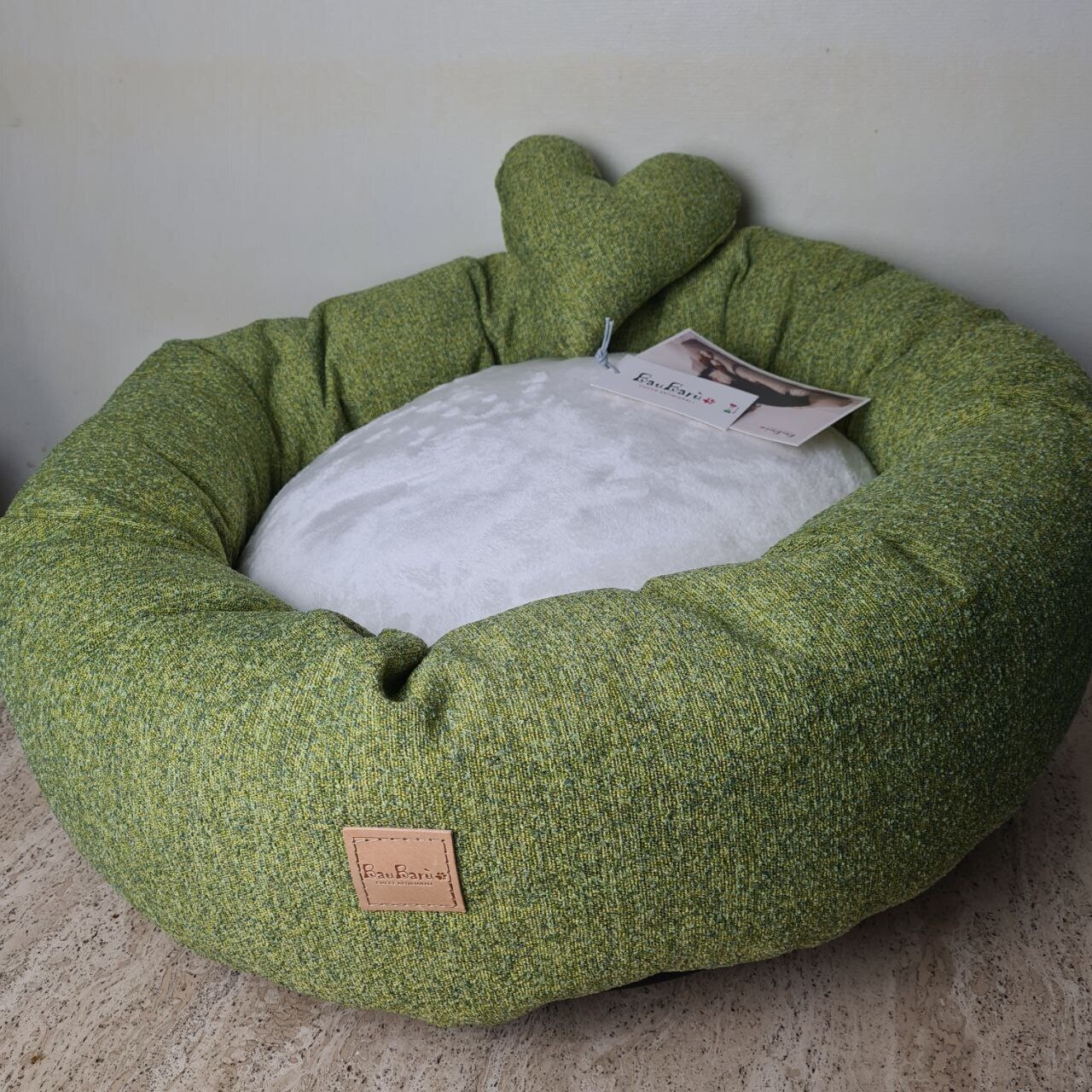 Bagel dog girella bed Shock Green + Dudu Panna - Stock, Size: 65cm