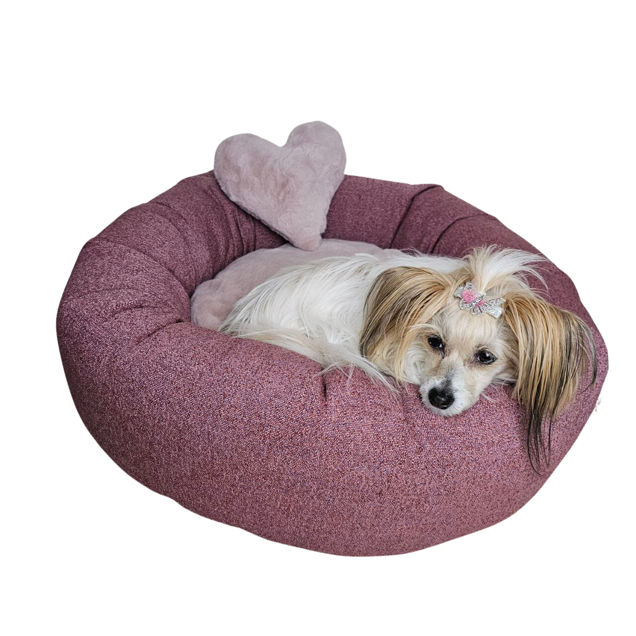 Bagel dog girella bed Shock Old Pink + Castorino old Rose - Stock, Size: 65cm